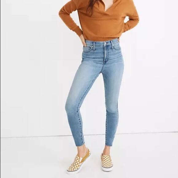 MADEWELL 10" High-Rise Skinny Jeans Highview Raw-Hem - Picture 1 of 10